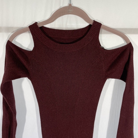 NWT ALL‎ SAINTS [ Small ] Yasmin Cold-Shoulder Sweater Dress in Red - Picture 7 of 12